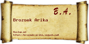 Brozsek Arika névjegykártya